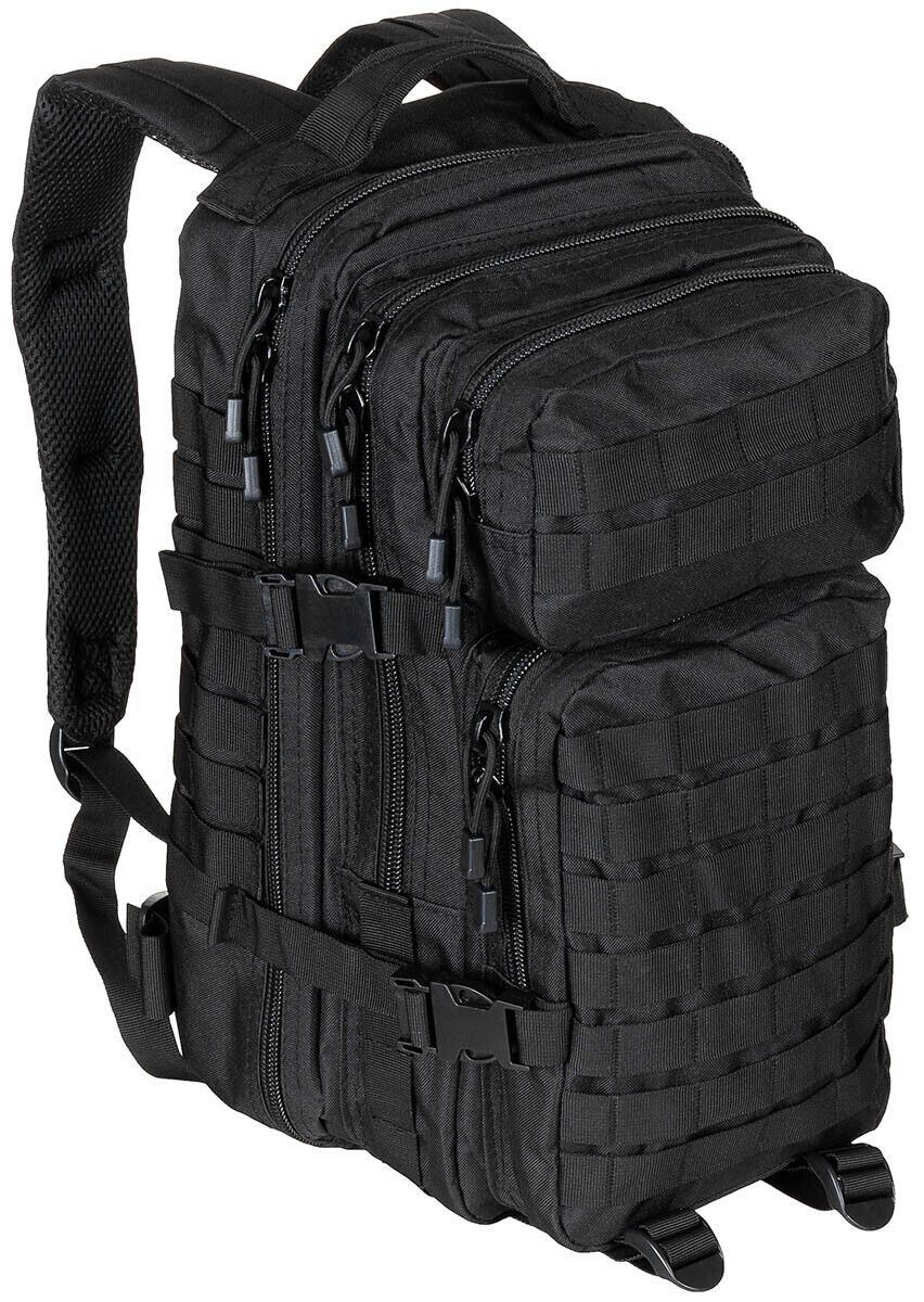 US 30L Backpack Assault I Tactical MOLLE Digital Black Airsoft MFH Brand