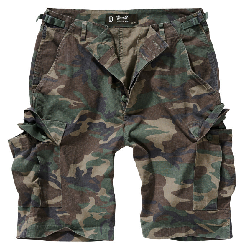 Brandit BDU Shorts Woodland Camo Combat Hiking Outdoor Summer Ripstop Woodland