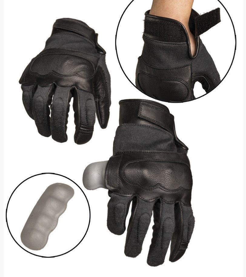 Mil-Tec Leather/aramide Tactical Gloves Black
