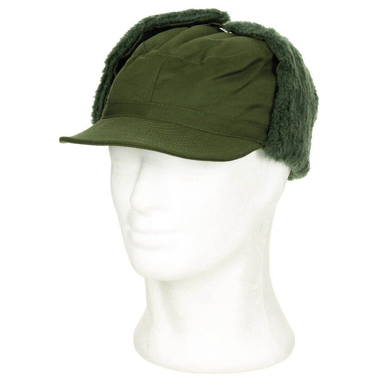 Swedish Army Winter Cap M59 OD Green Wool Cold Weather Military Surplus Gear
