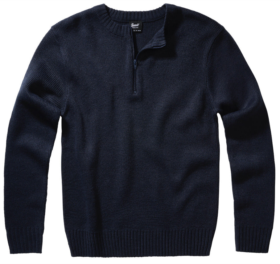 Brandit Military Army Pullover Fine Knit Outdoor Warm Sweater Black