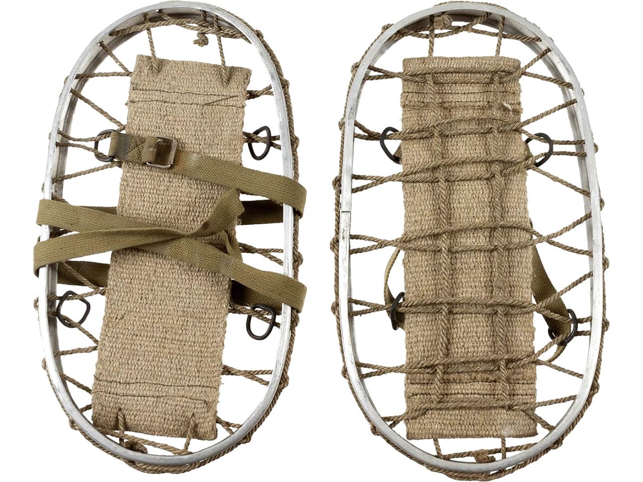 Italian Snow Shoes Aluminium Frame Vintage With Straps Used