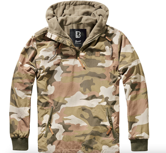 Brandit Luke Windbreaker Anorak Light Woodland – Fleece Outdoor Jacket