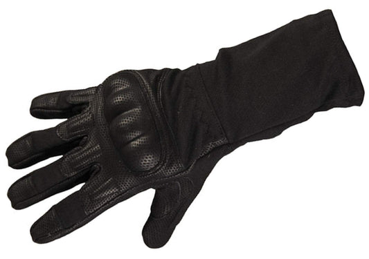 Mil-Tec Long Fire-Resistant Action Gloves Black Tactical Size Small