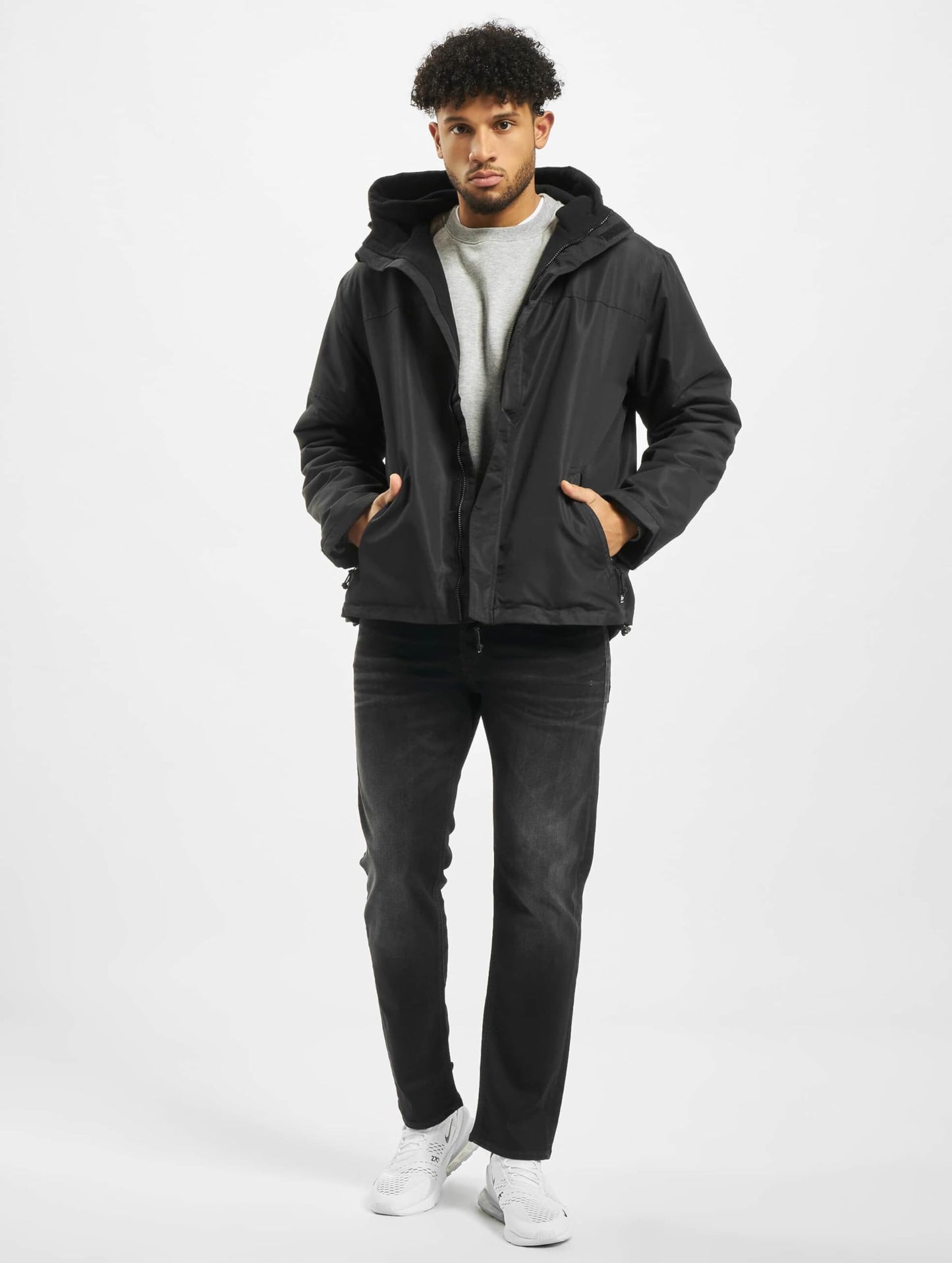 Brandit Men’s Windbreaker Front Zip – Waterproof Outdoor Jacket Black size 4XL