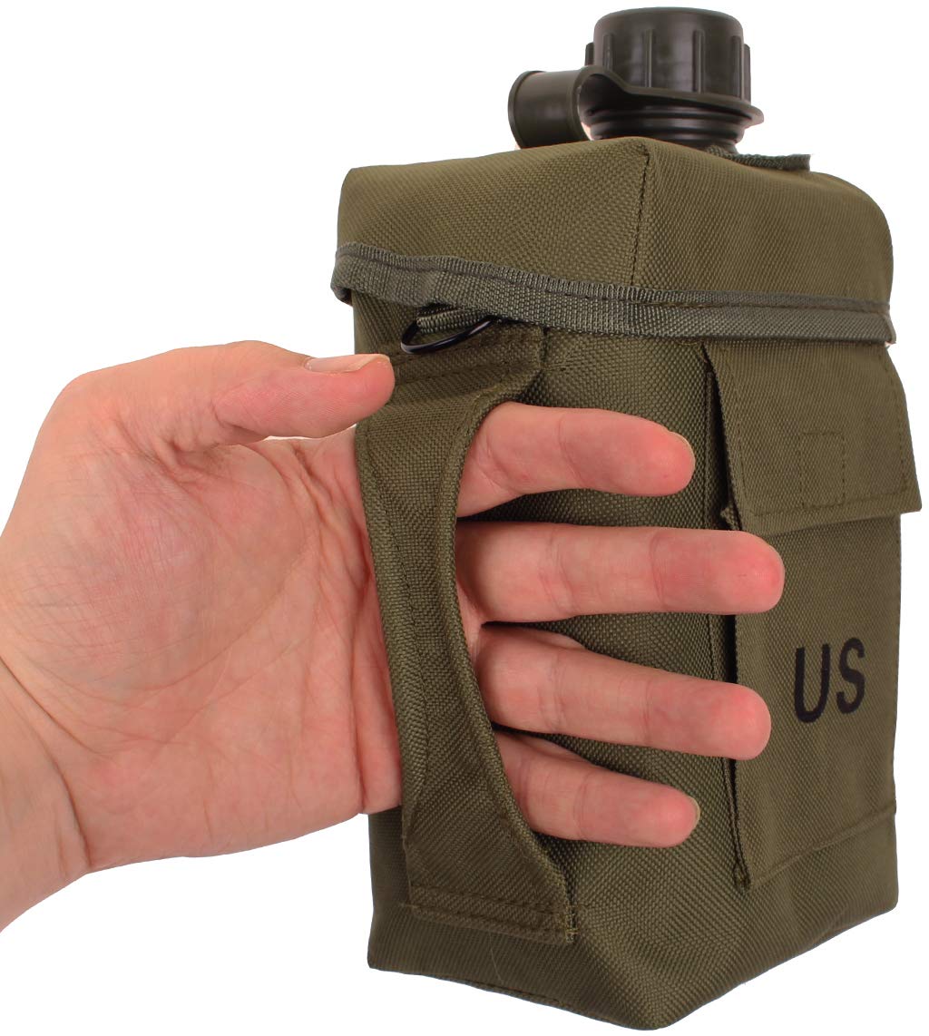Mil-Tec Patrol Canteen 2L.with Cover A.strap Olive