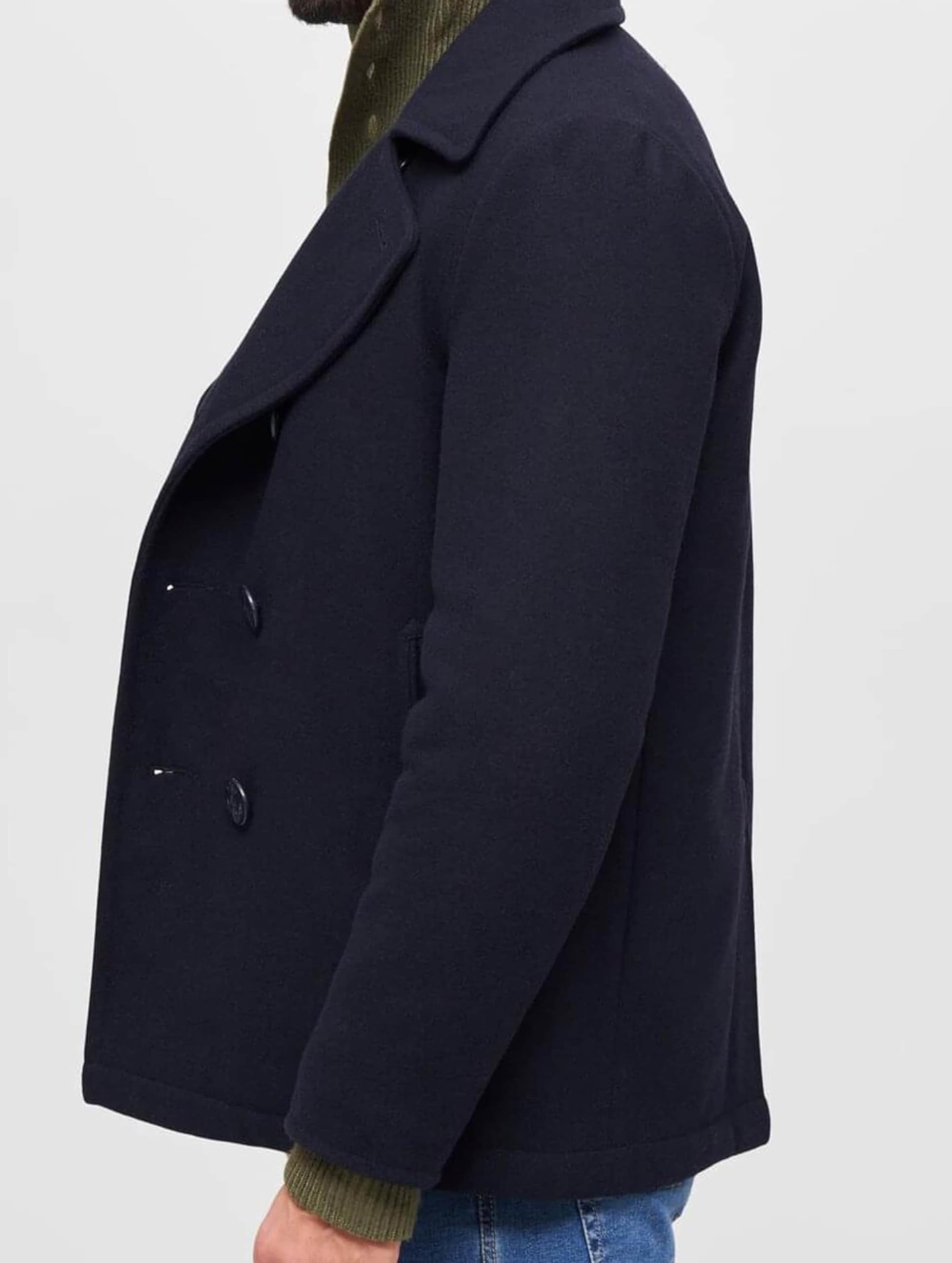 Brandit Men Coat Pea Coat, Color:navy, Size:M
