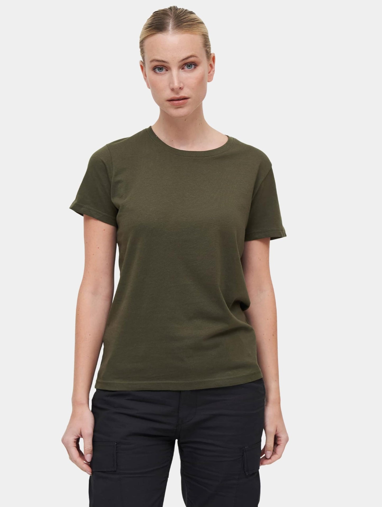 Brandit Ladies Basic T-Shirt Olive S – 100% Cotton Casual Everyday Wear