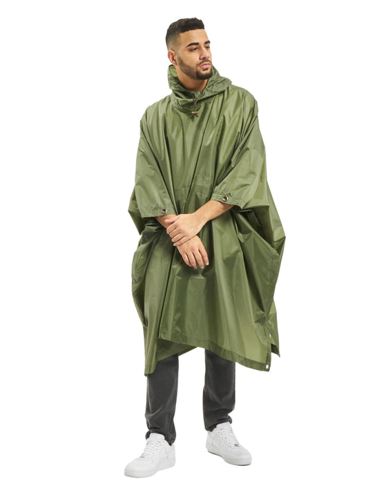 Brandit Unisex Rain Jacket Ripstop Poncho, Color:Olive, Size:one Size