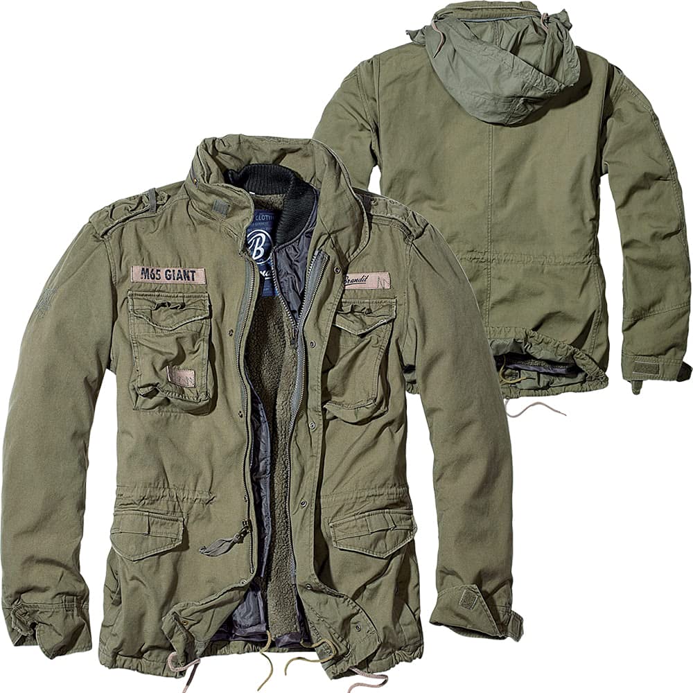 Brandit Men’s M-65 Giant Jacket Olive – Vintage Military Field Coat 6XL