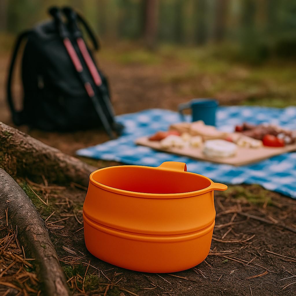 Wildo Orange Fold-A-Cup Green Collapsible Cup 200 mL