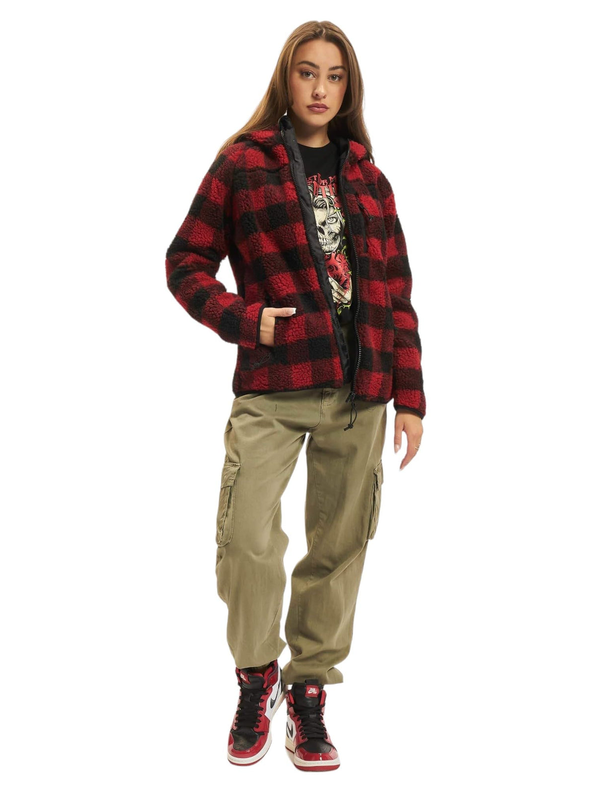 Brandit Women Teddyfleece Jacket Hooded Woodland