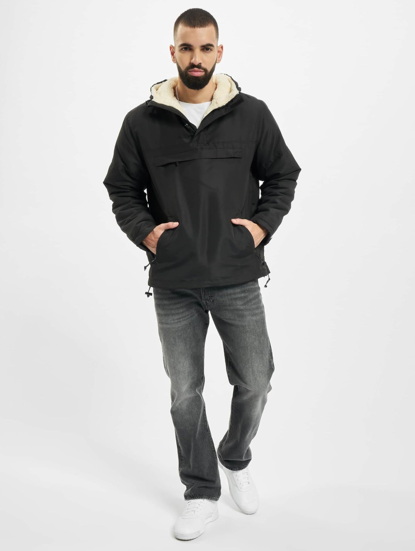 Brandit Men’s Windbreaker Sherpa Black 3XL – Warm Winter Jacket