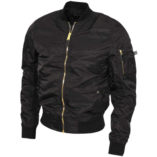 MFH US Airforce MA1 Jacket – Black Bomber Flight Jacket Men’s