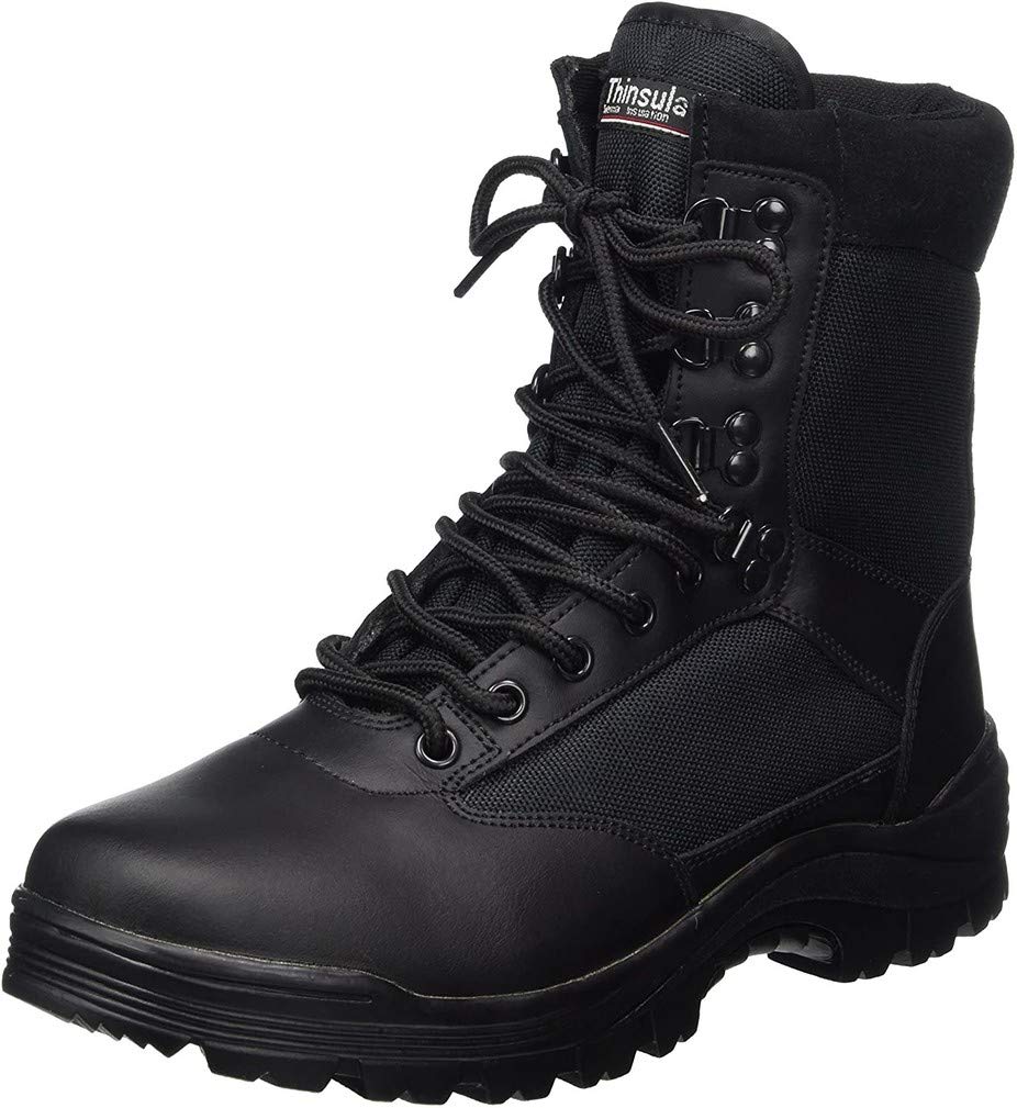 Mil-Tec Men’s Combat Hiking Boots Black Tactical Outdoor Footwear