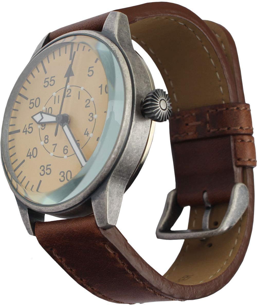 Mil-Tec Luftwaffe Me109 Aviator Watch – Vintage WWII Pilot Quartz Leather