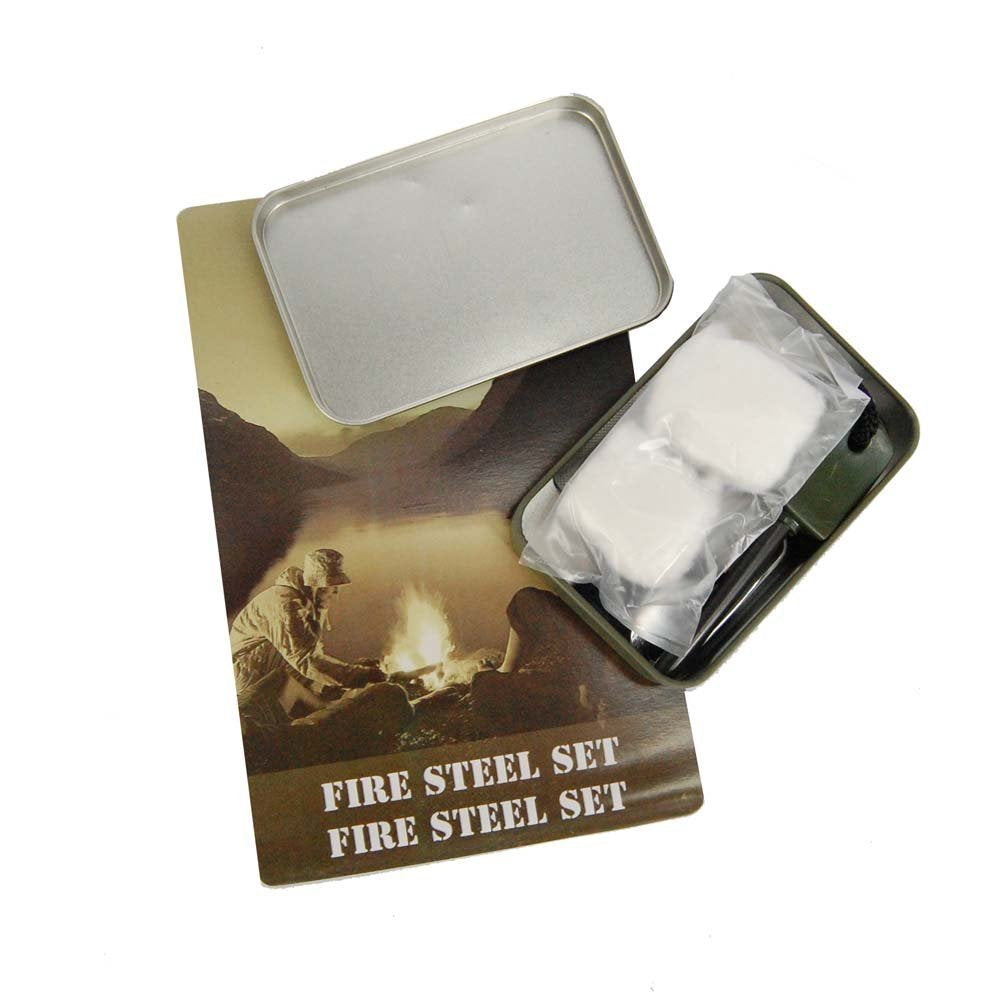 Mil-Tec Firesteel Set with Box Olive