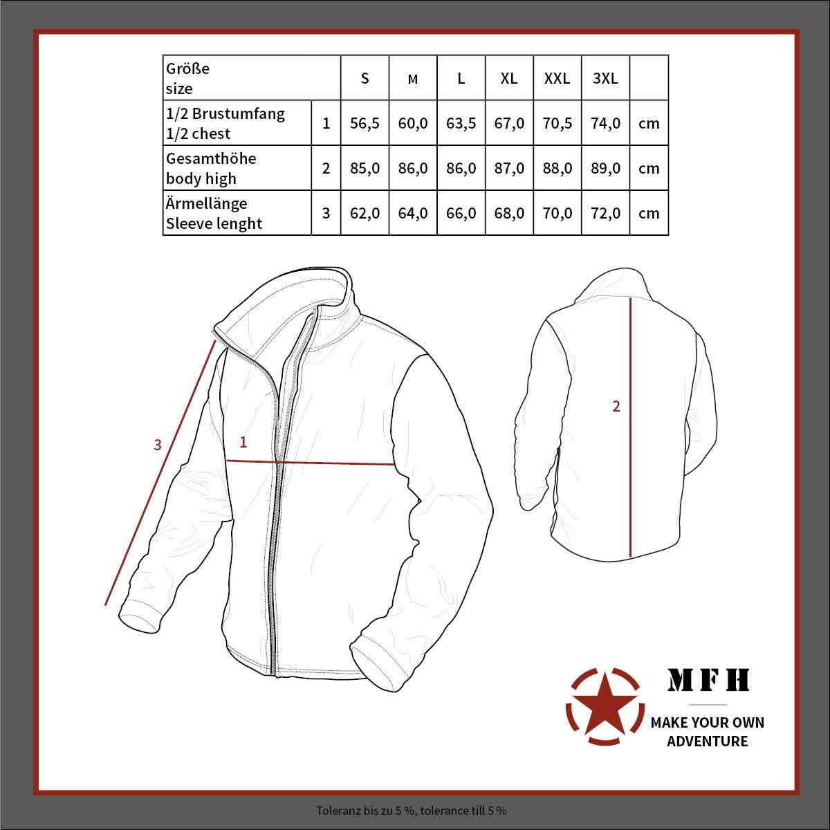 MFH German Army Combat Jacket Einsatz/übung Long Flecktarn