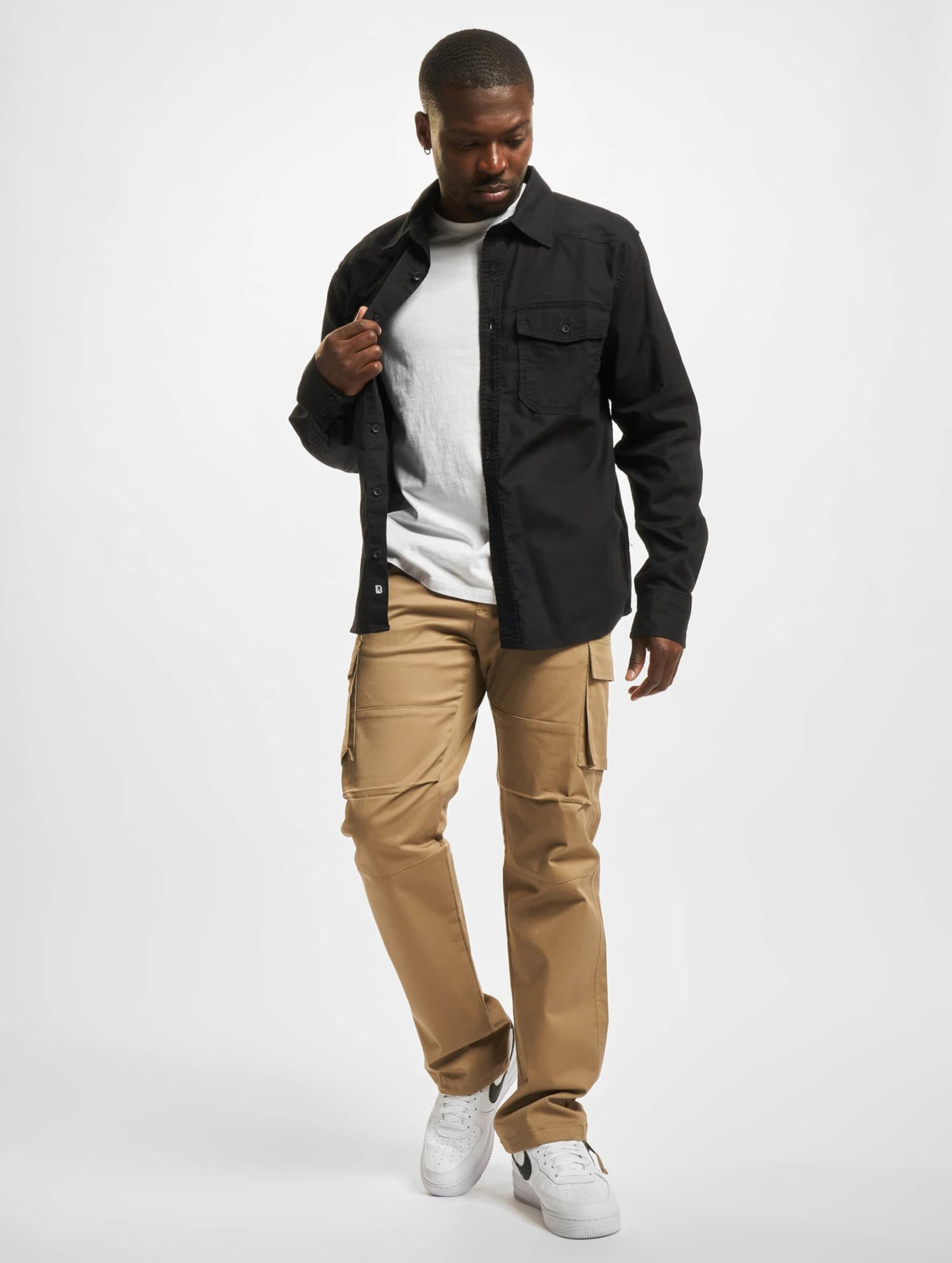 Brandit Flannel Shirt Long Sleeve Black