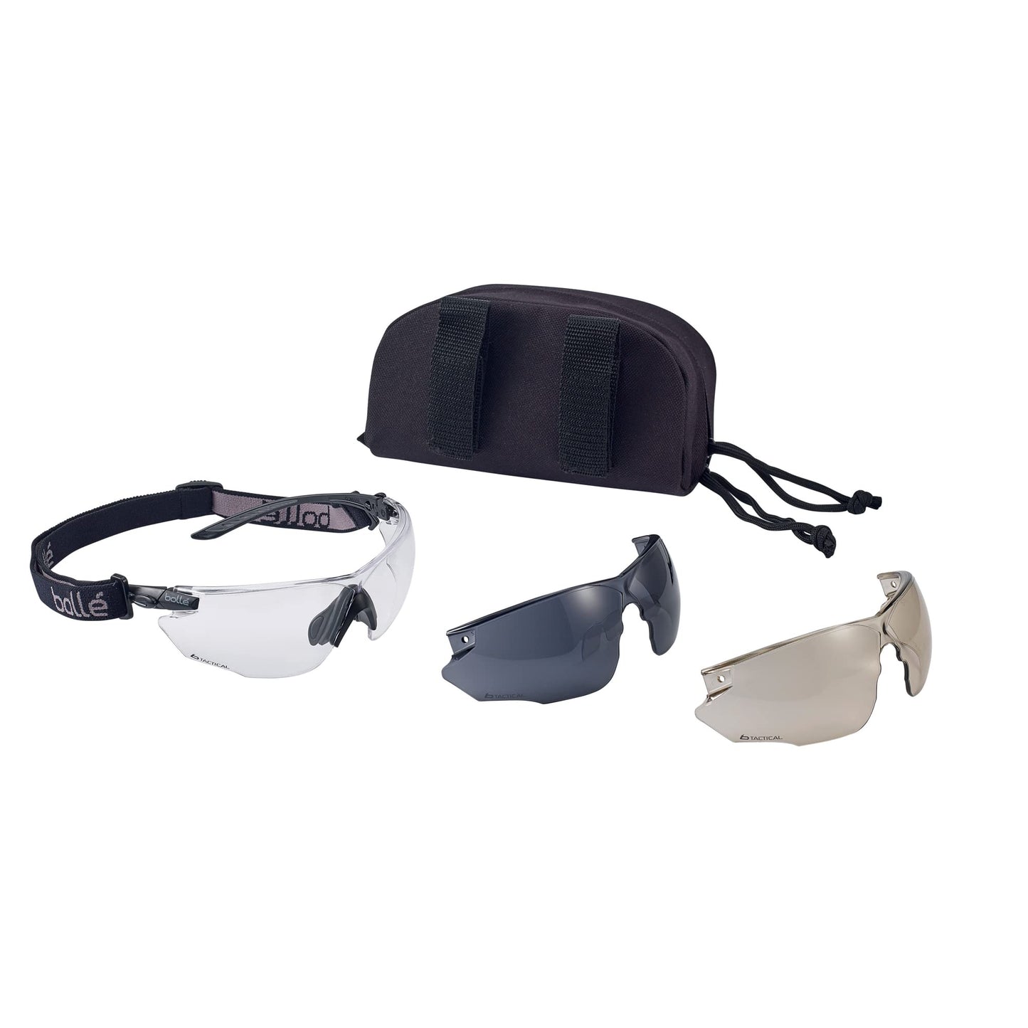Bollé Combat Ballistic Glasses – Clear, Smoke & ESP Lenses Black Frame
