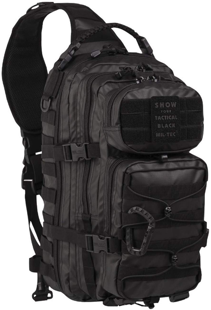 Mil-Tec One Strap Assault Pack US Style – Tactical Black Large Sling Backpack
