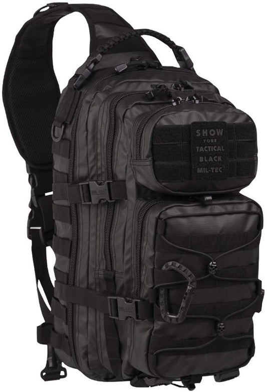 Mil-Tec One Strap Assault Pack US Style – Tactical Black Large Sling Backpack
