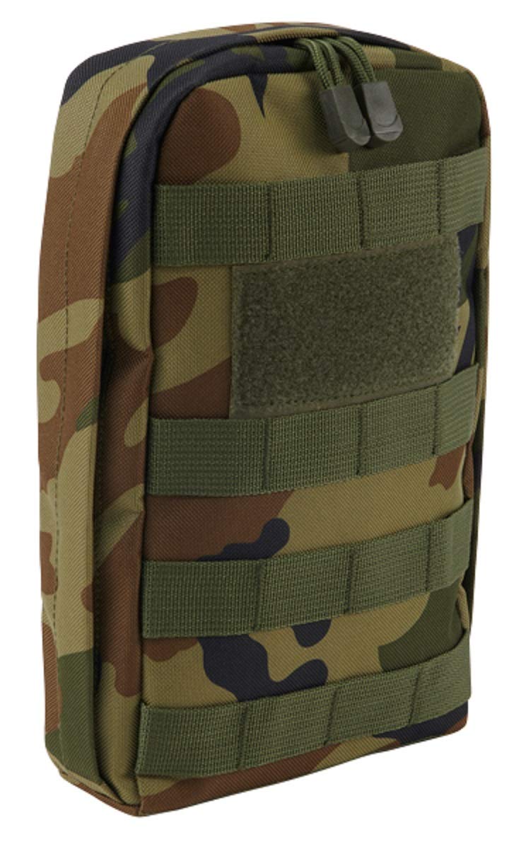 Brandit MOLLE Snake Pouch – Woodland Camo, Tactical Utility Accessory Bag