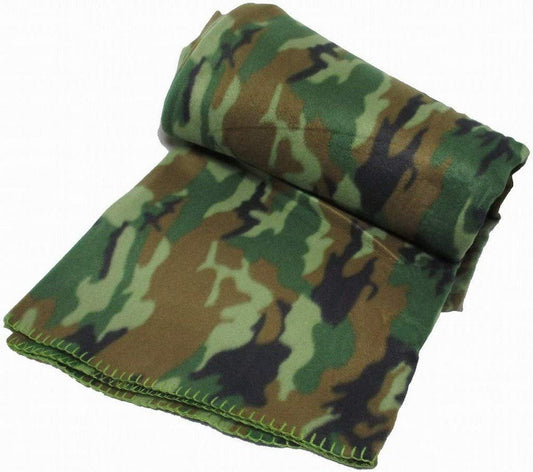 Mil-Tec Woodland Fleece Blanket – 79"x59" Warm Outdoor Cover