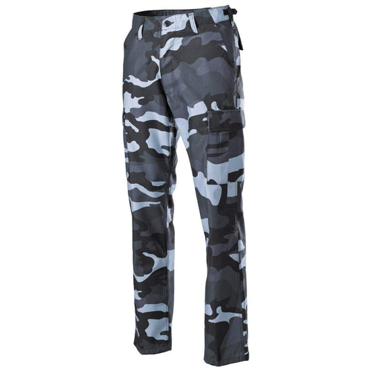 MFH BDU Combat Trousers – Sky Blue Ripstop Military Cargo Pants