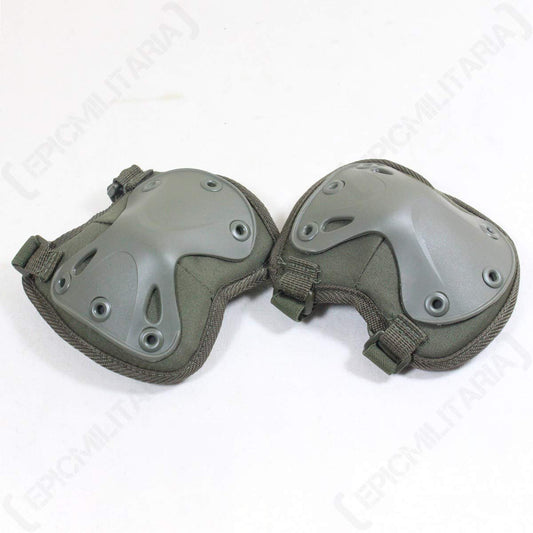 Mil-Tec Angled Elbow Pads – Olive Tactical Protective Gear