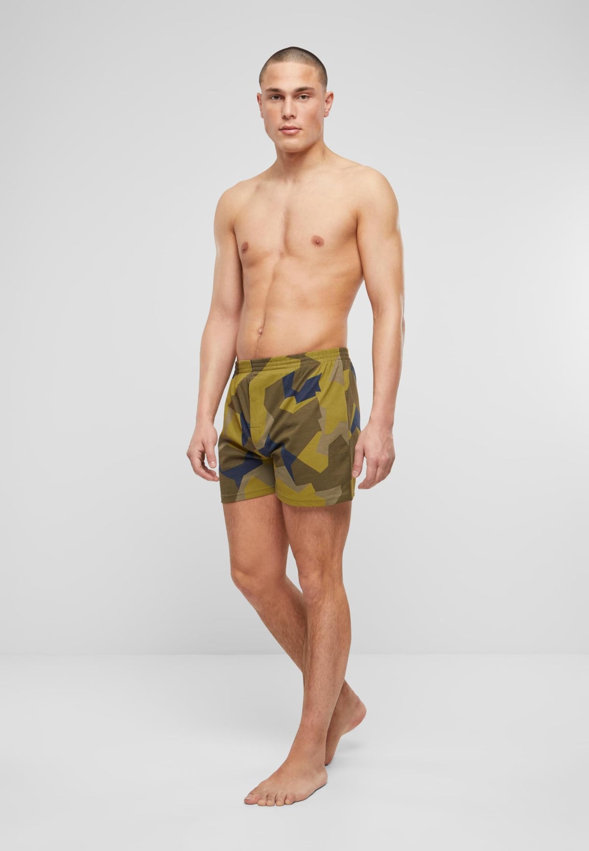 Brandit Men’s Loose-Fit Boxer Shorts Swedish Camo XL – Cotton Underwear