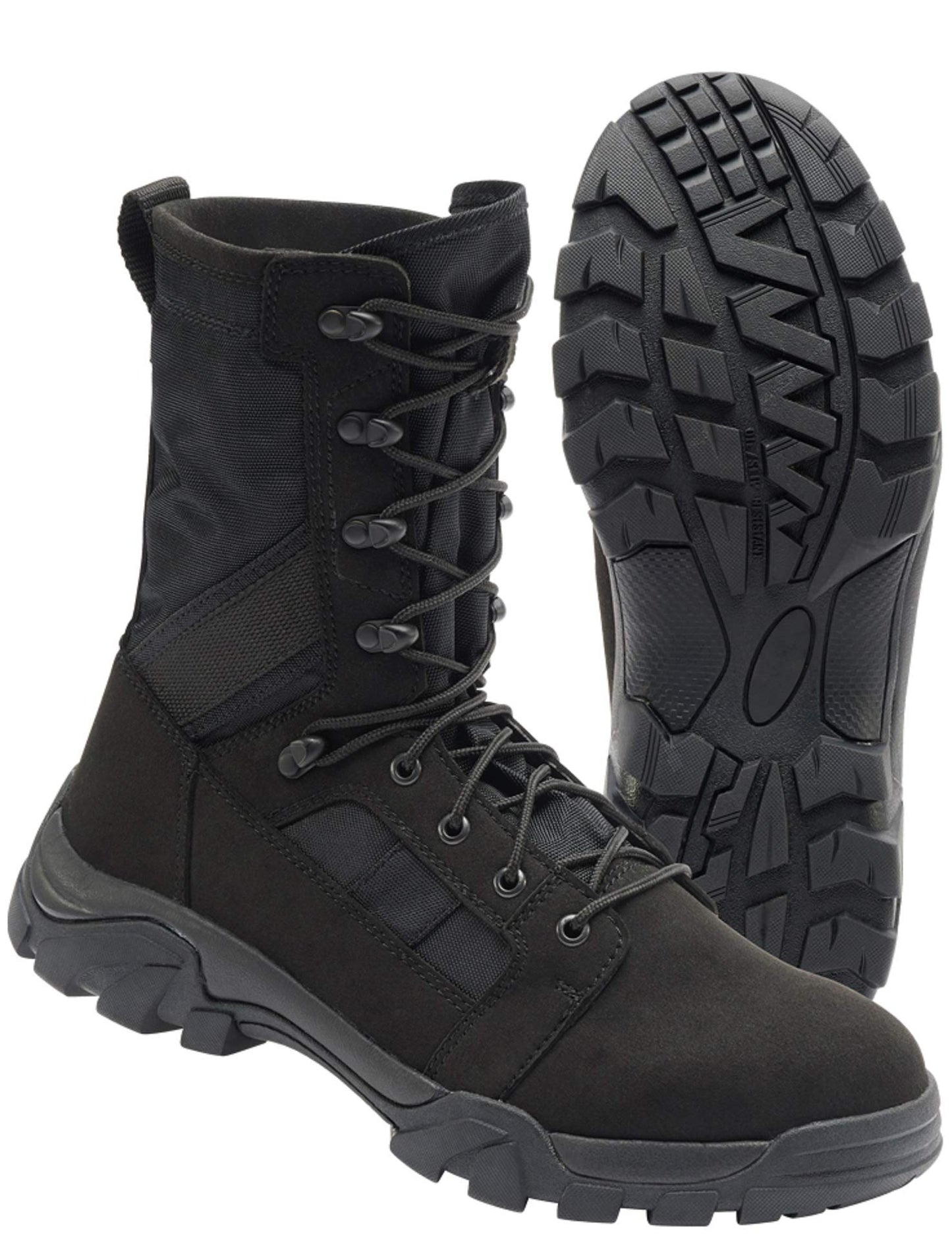 Brandit Defense Combat Boots – Black, Military Tactical Outdoor Footwear