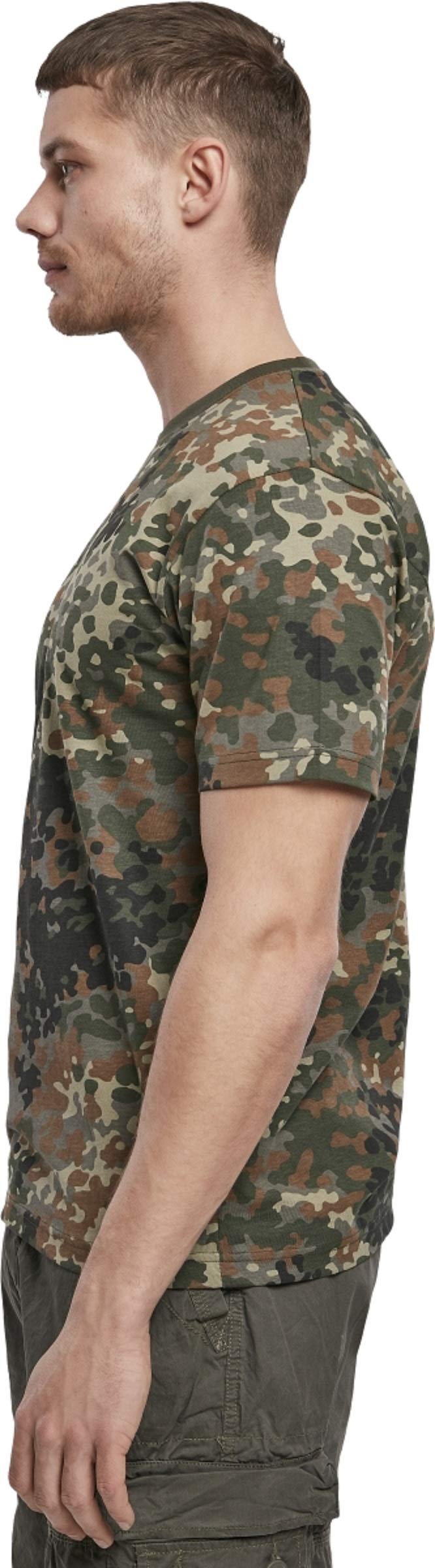 Brandit Men’s T-Shirt – Flecktarn Camo Cotton Crew Neck Casual Outdoor Top, 4XL