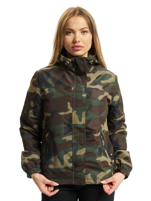 Brandit Ladies Summer Windbreaker – Woodland Camo, Size L, Lightweight Jacket