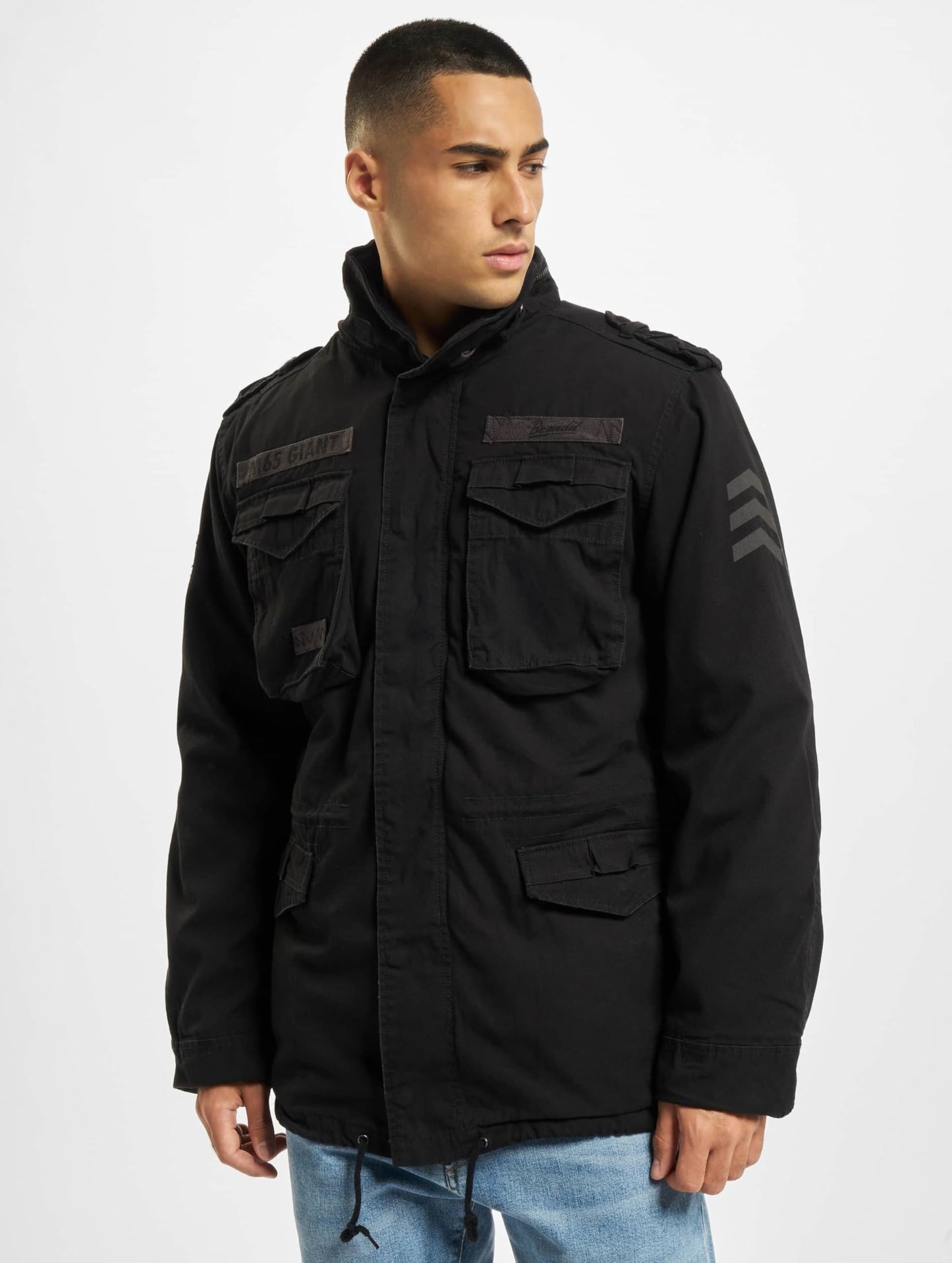 Brandit Men’s M-65 Giant Jacket Black – Vintage Military Field Coat 6XL