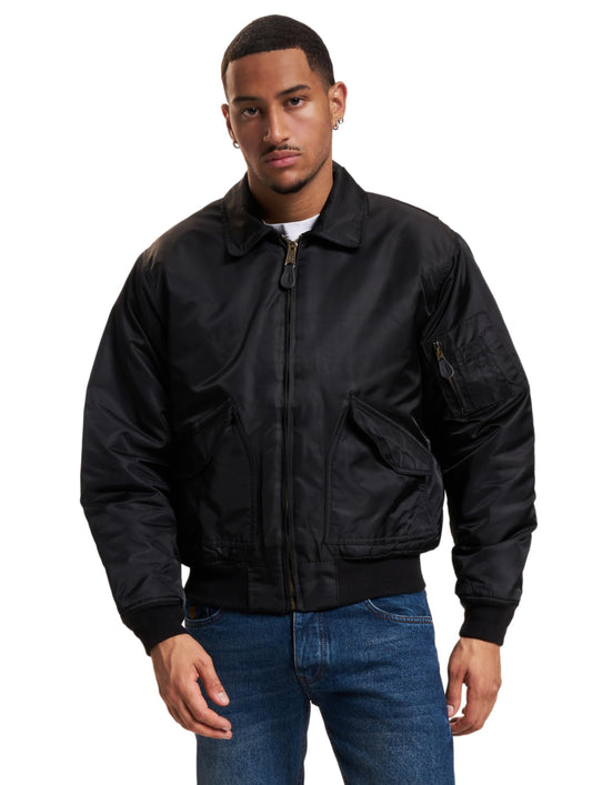 Brandit Men’s CWU Bomber Jacket Black – Classic Military Flight Jacket 7XL