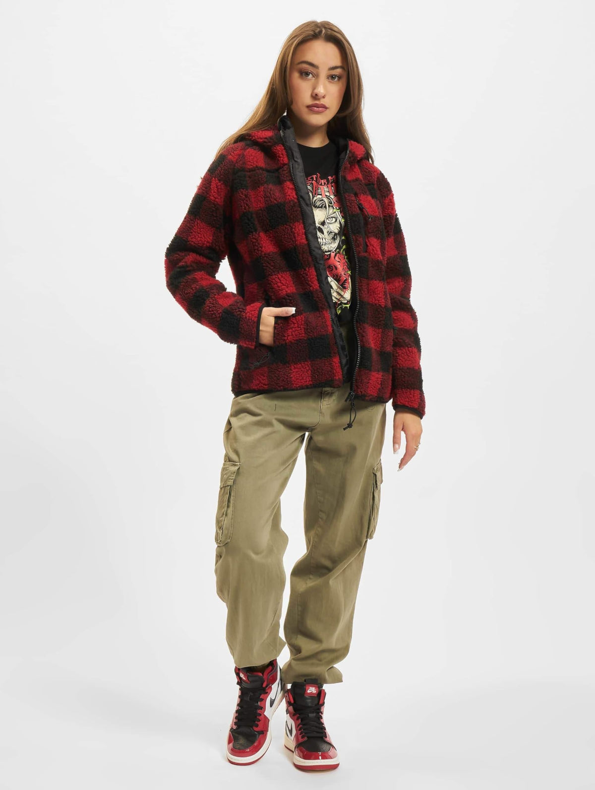 Brandit Women Teddyfleece Jacket Hooded Woodland