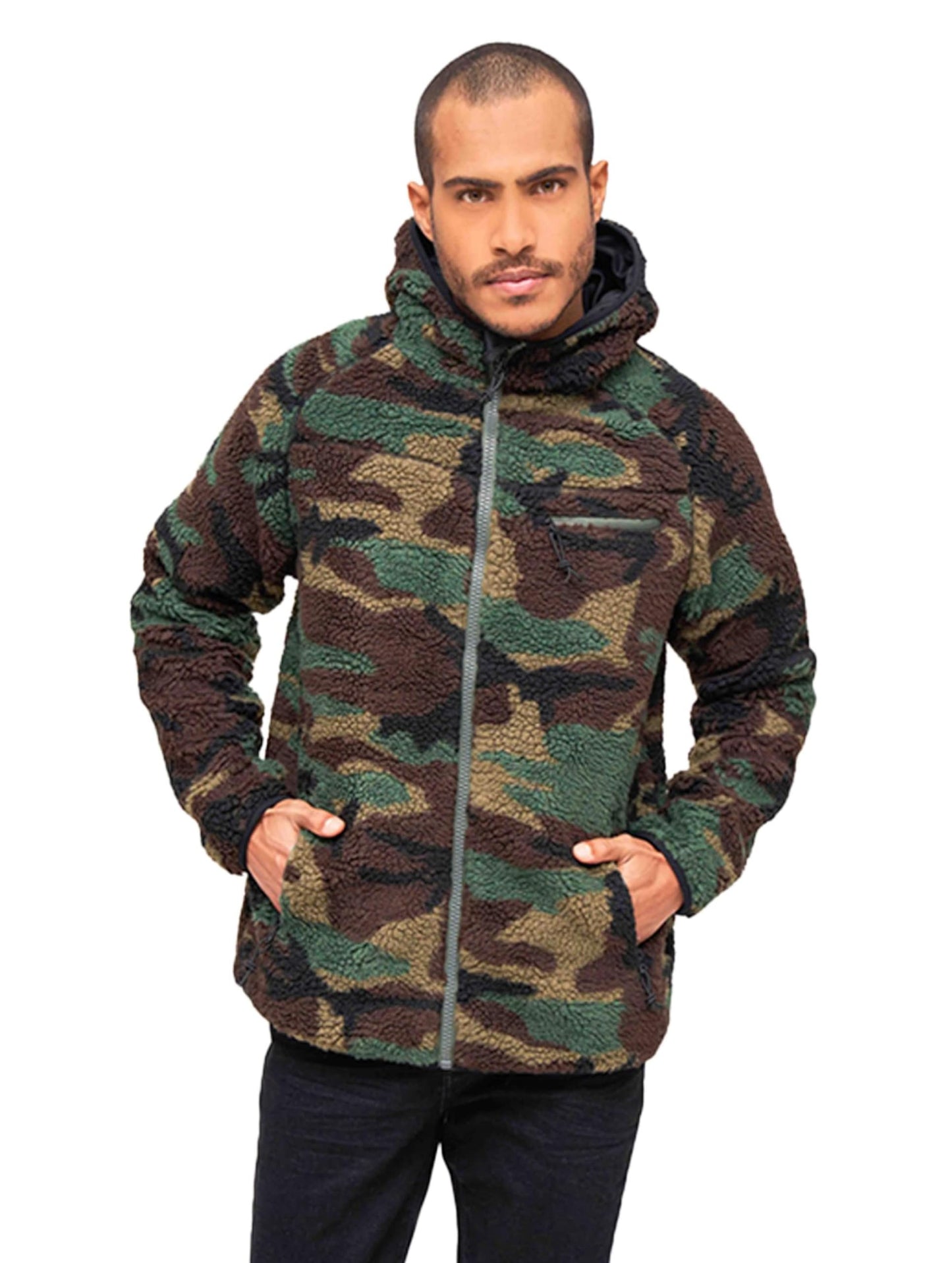 Brandit Men’s Teddyfleece Worker Jacket Olive | Warm Outdoor Winter Coat