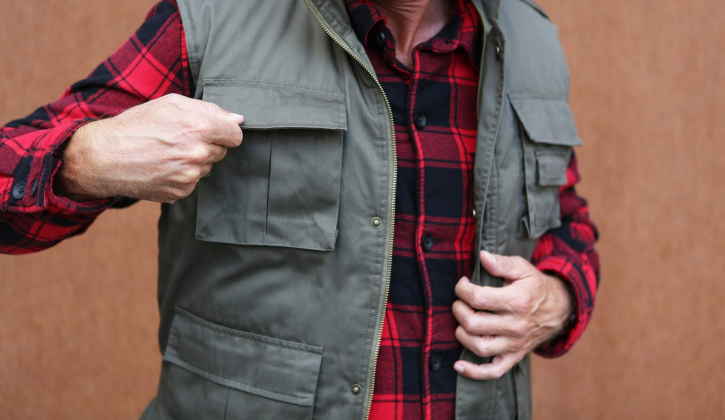 Brandit Ranger Vest – Dark Camo Outdoor Multi-Pocket Utility Tactical Vest, XXL