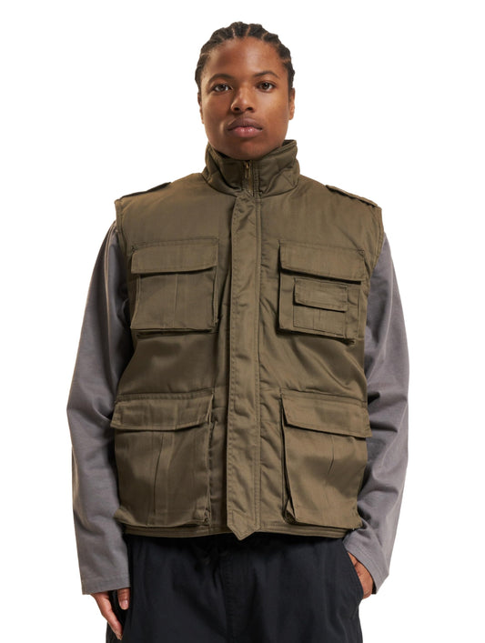 Brandit Ranger Vest – Olive Green Outdoor Multi-Pocket Utility Vest, Size L
