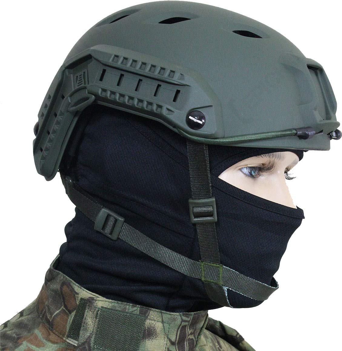 Mil-Tec US Fast W/rail Paratrooper Helmet Olive