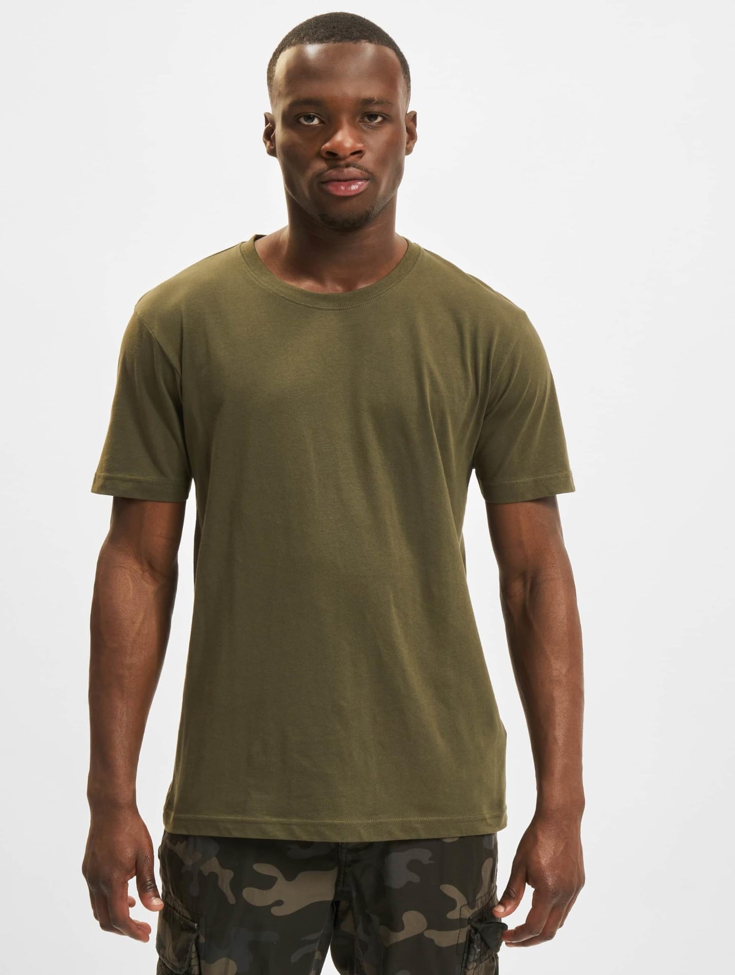Brandit Men’s T-Shirt – Olive Cotton Crew Neck Casual Short Sleeve Top, Size 4XL