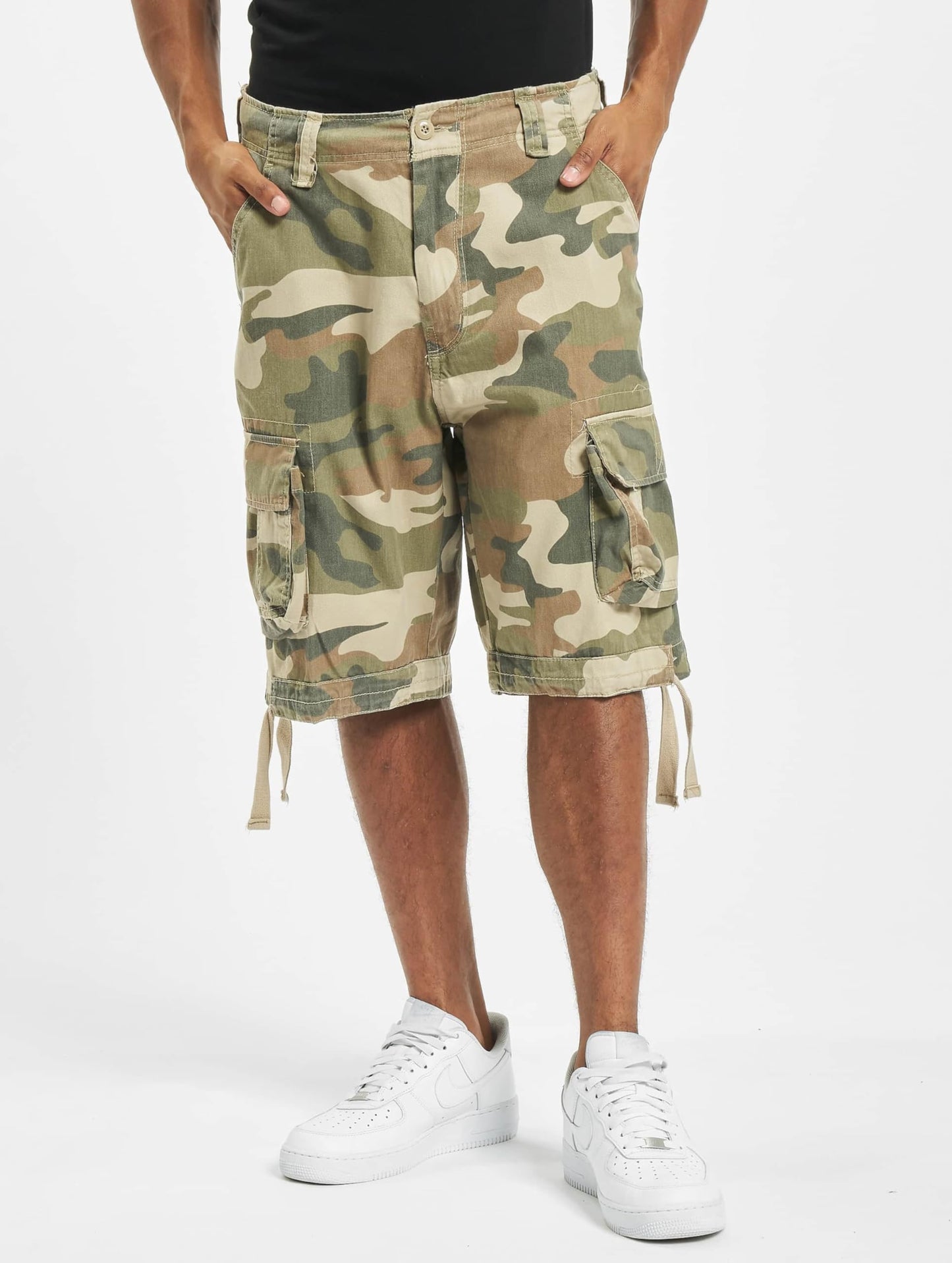 Brandit Men’s Urban Legend Shorts Light Woodland – Vintage Military Cargo Shorts 6XL