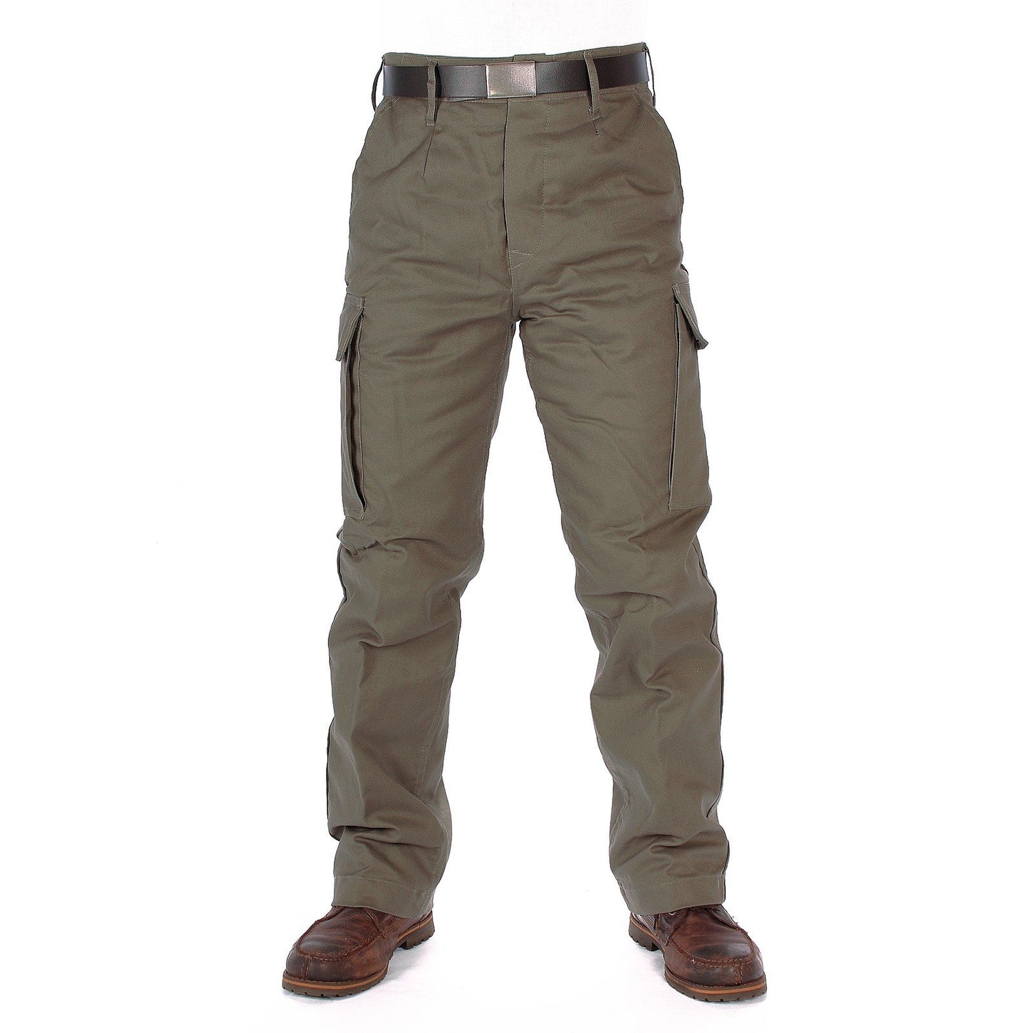 Olive Green Moleskin Thermal Trousers Winter Warm Padded Pants