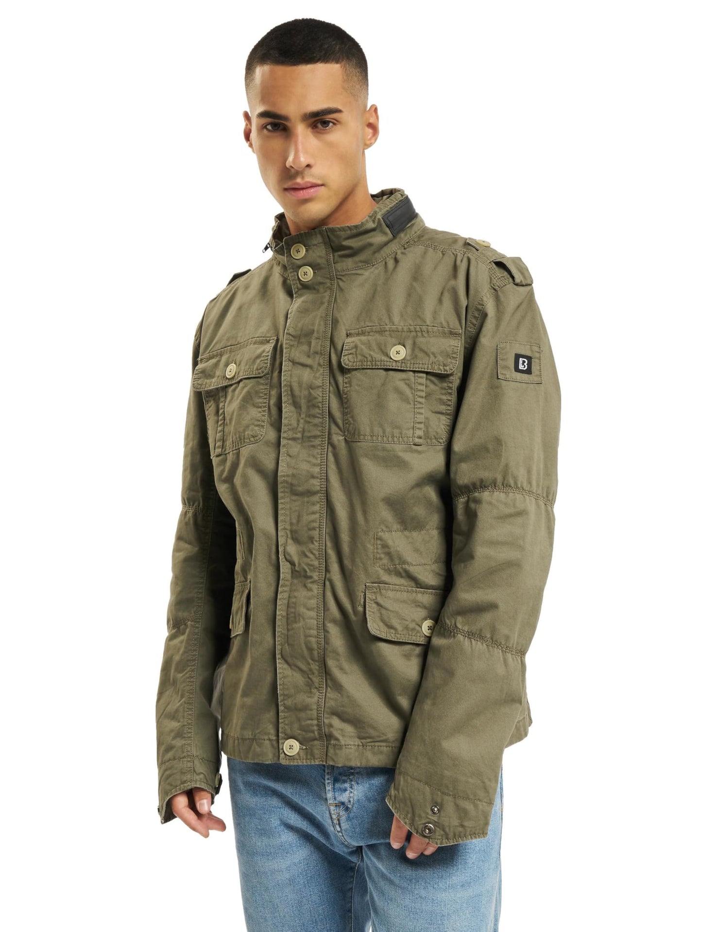 Brandit Men’s Britannia Jacket Olive – Vintage Military Style Cotton Coat
