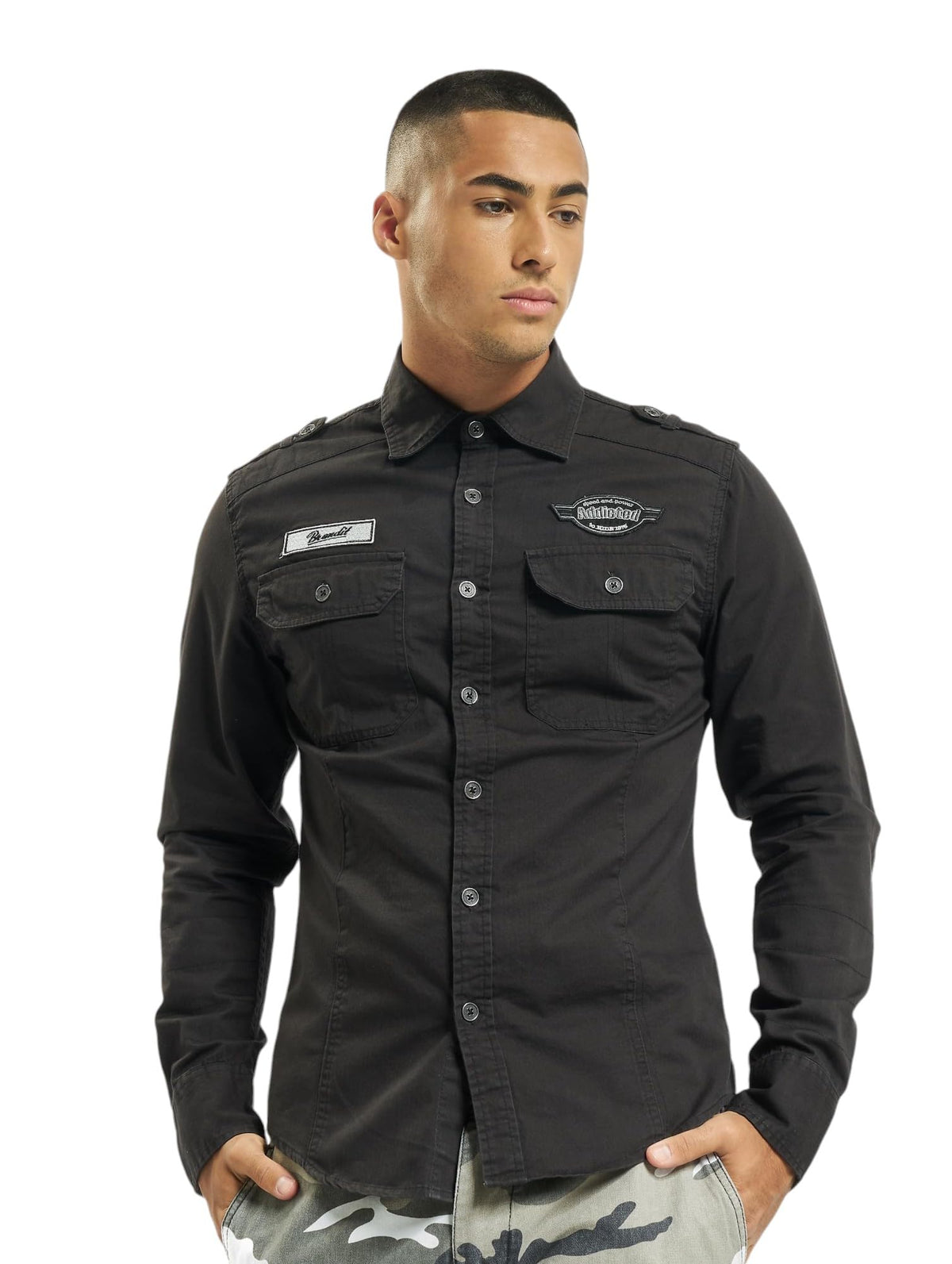 Brandit Luis Vintage Shirt Long Sleeve Black