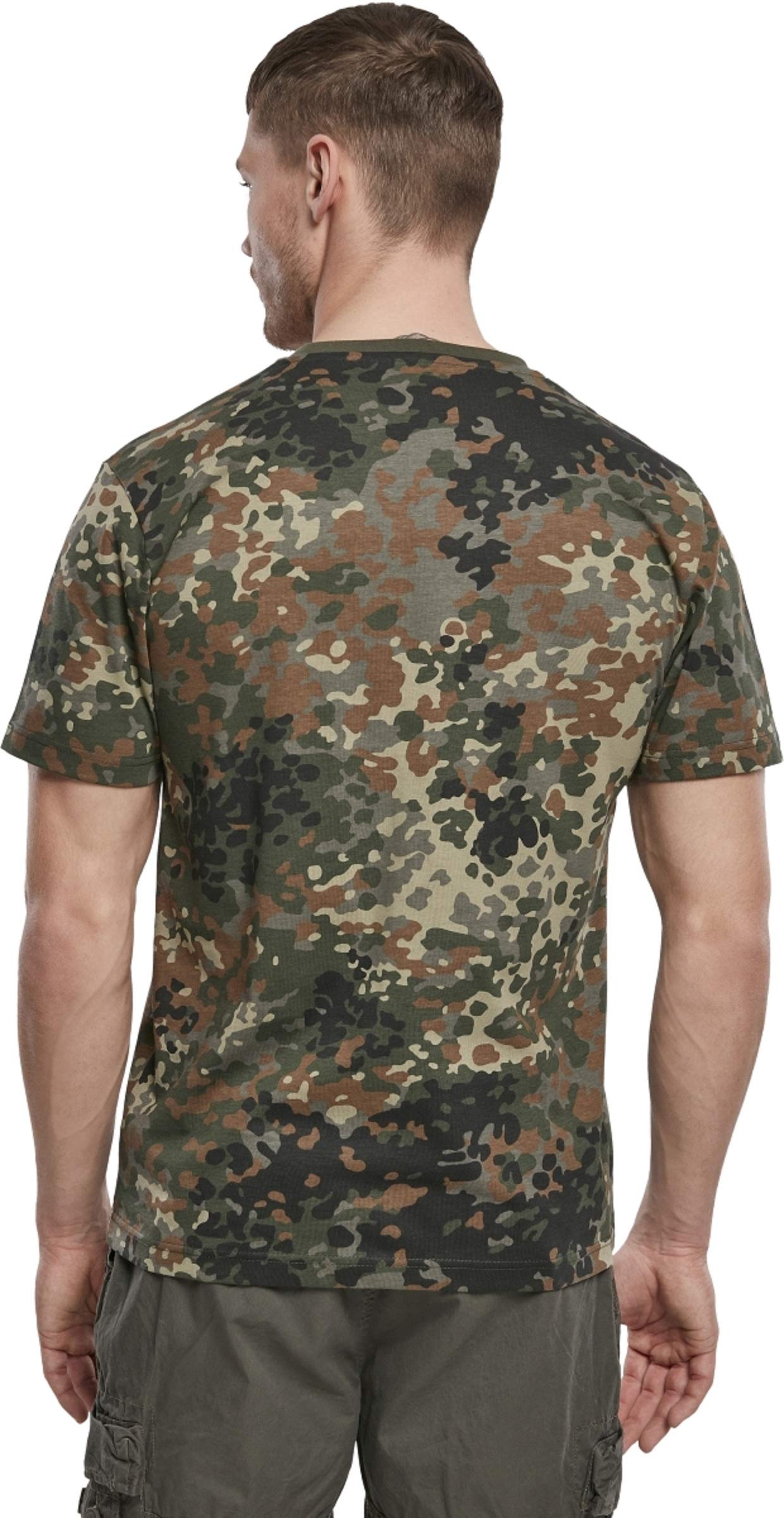 Brandit Men’s T-Shirt – Flecktarn Camo Cotton Crew Neck Casual Outdoor Top, XXL