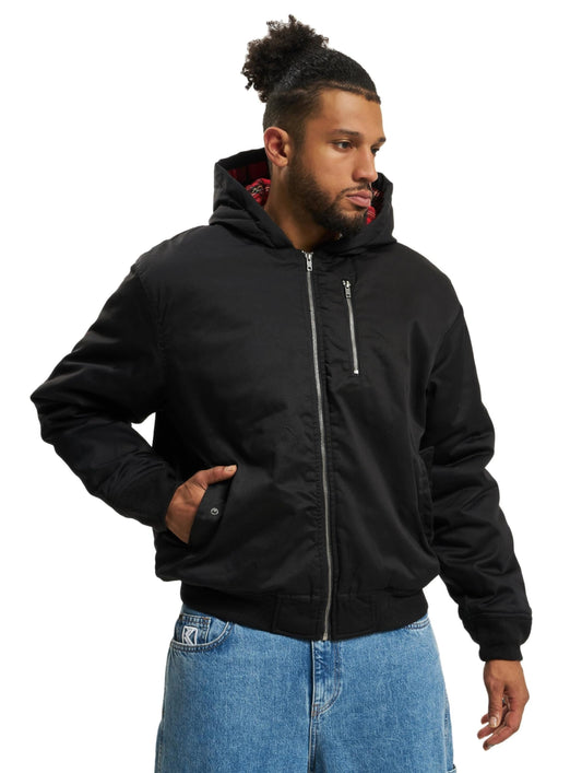 Brandit Men Winter Jacket Lord Canterbury Hooded, Color:Black, Size:M