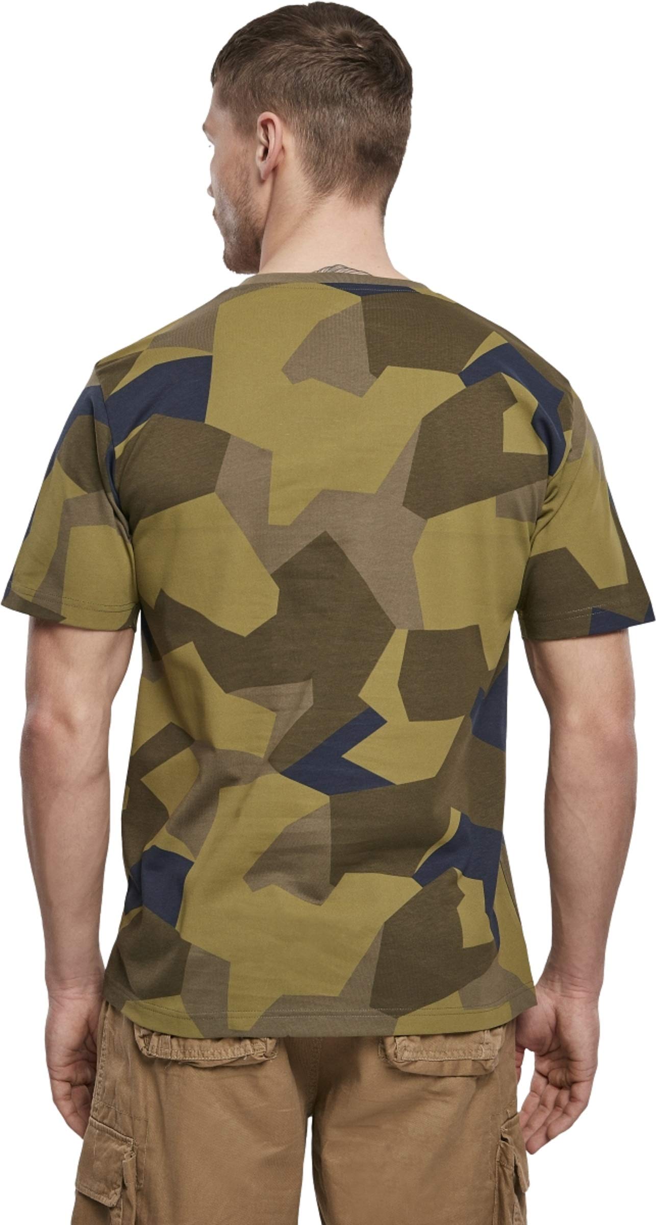 Brandit Men’s T-Shirt – Swedish Camo M90 Cotton Crew Neck Casual Outdoor Top, XXL