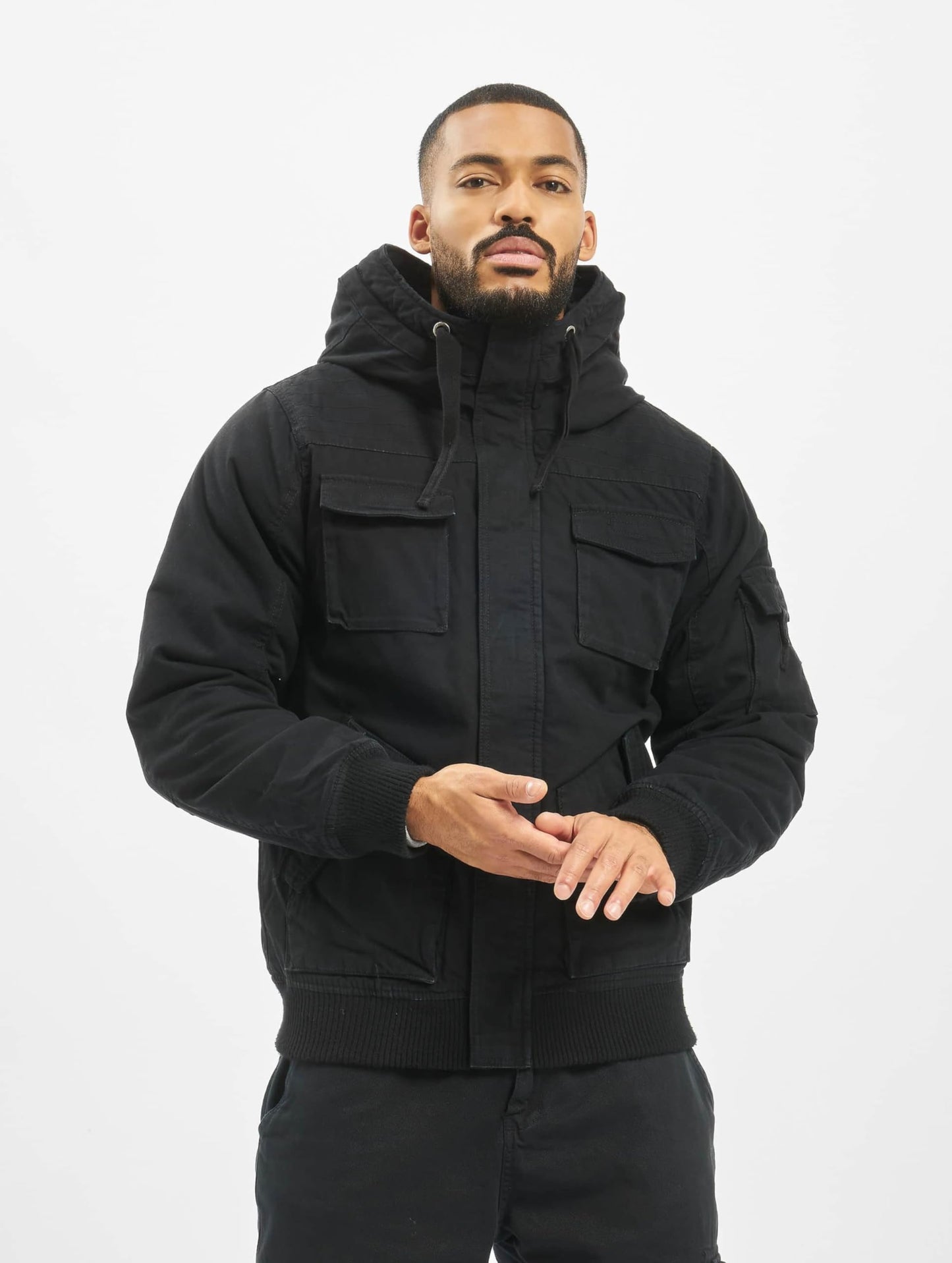 Brandit Men’s Bronx Jacket Olive – Casual Military Style Cotton Coat